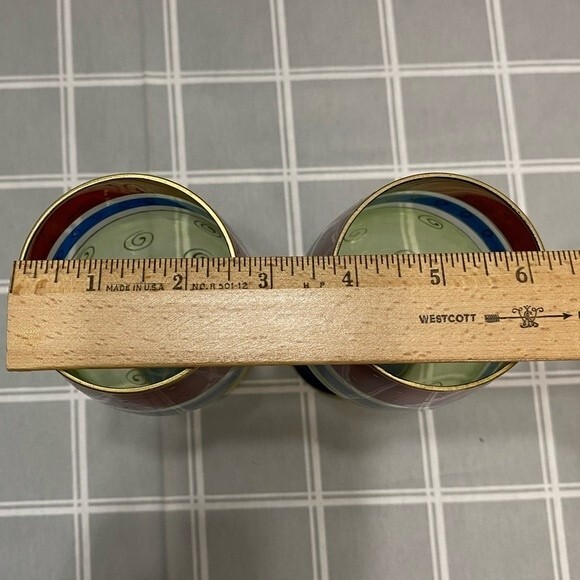 Pier 1 Festive Handpainted Crystal Wine Glass Water Goblet Stemware Blown Glass - Picture 3 of 7